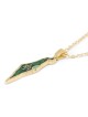 14K Yellow Gold and Eilat Stone Map of Israel Pendant with Chai - Unis