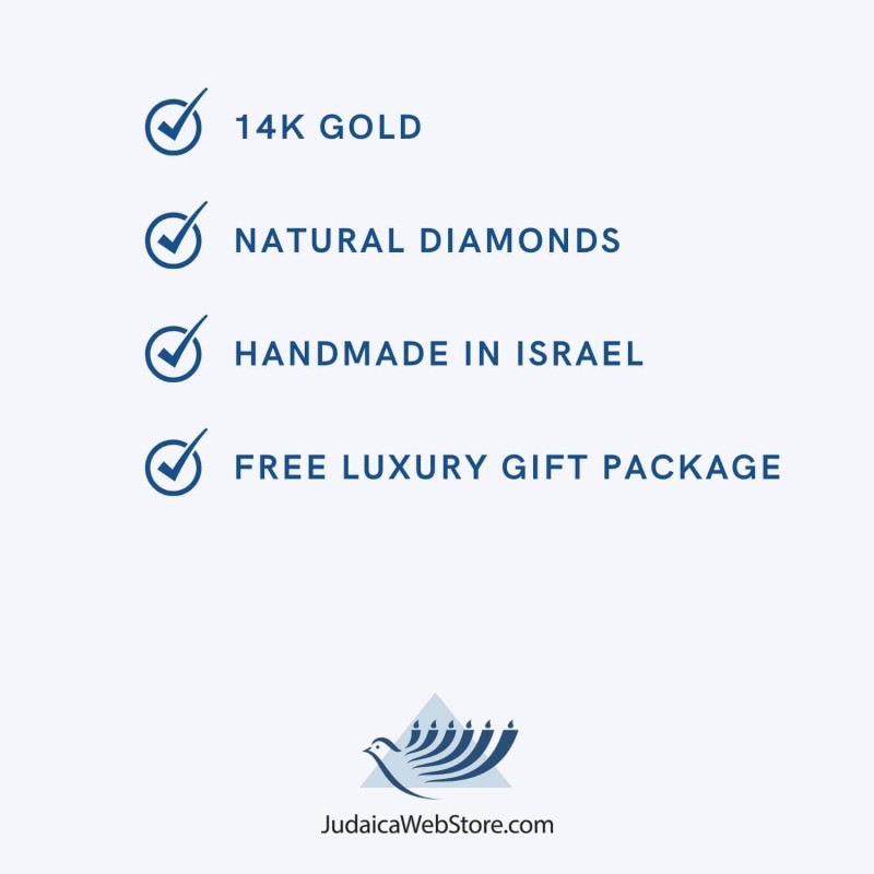 14K Gold Dove-Star of David Pendant Necklace with Eilat Stone
