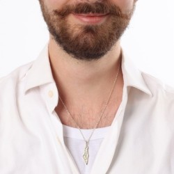 14K Gold Land of Israel Shema Yisrael Pendant Necklace - Unisex