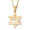 14K Gold Star of David & Chai Pendant Necklace - Yellow or White Gold