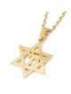 14K Gold Star of David & Chai Pendant Necklace - Yellow or White Gold