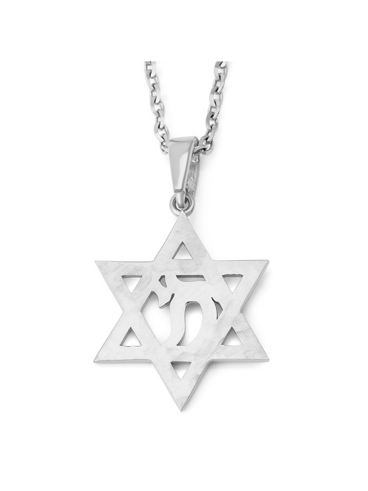 14K Gold Star of David & Chai Pendant Necklace - Yellow or White Gold