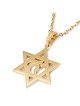 14K Gold Star of David & Chai Pendant Necklace - Yellow or White Gold