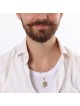 14K Gold Men's Star of David and Lion of Judah Pendant - Yellow or Whi