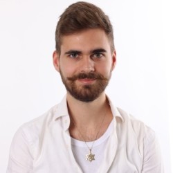 14K Gold Men's Star of David and Lion of Judah Pendant - Yellow or Whi