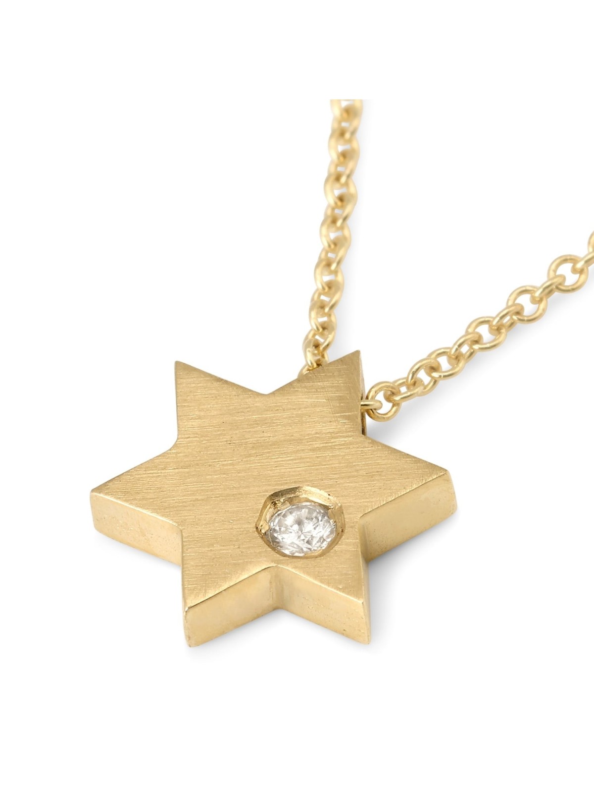 Diamond-Accented Minimalist 14K Gold Star of David Necklace for Women