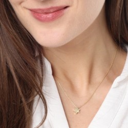 Diamond-Accented Minimalist 14K Gold Star of David Necklace for Women
