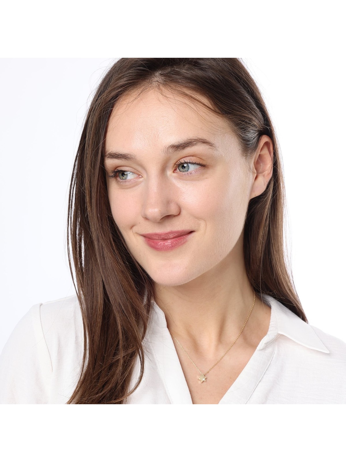 Diamond-Accented Minimalist 14K Gold Star of David Necklace for Women