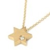 Diamond-Accented Minimalist 14K Gold Star of David Necklace for Women