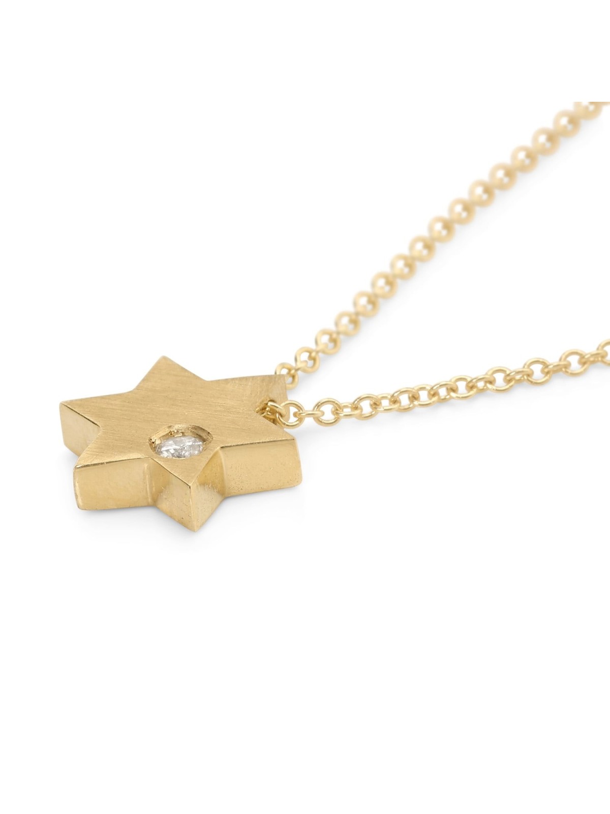 Diamond-Accented Minimalist 14K Gold Star of David Necklace for Women