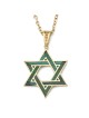 14K Yellow Gold Grand Star of David Pendant with Eilat Stone - Unisex