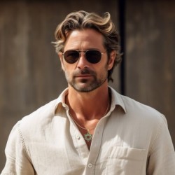 14K Yellow Gold Grand Star of David Pendant with Eilat Stone - Unisex