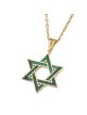 14K Yellow Gold Grand Star of David Pendant with Eilat Stone - Unisex