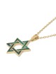 14K Yellow Gold Grand Star of David Pendant with Eilat Stone - Unisex