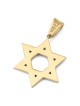 14K Yellow Gold Grand Star of David Pendant with Eilat Stone - Unisex