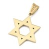 14K Yellow Gold Grand Star of David Pendant with Eilat Stone - Unisex