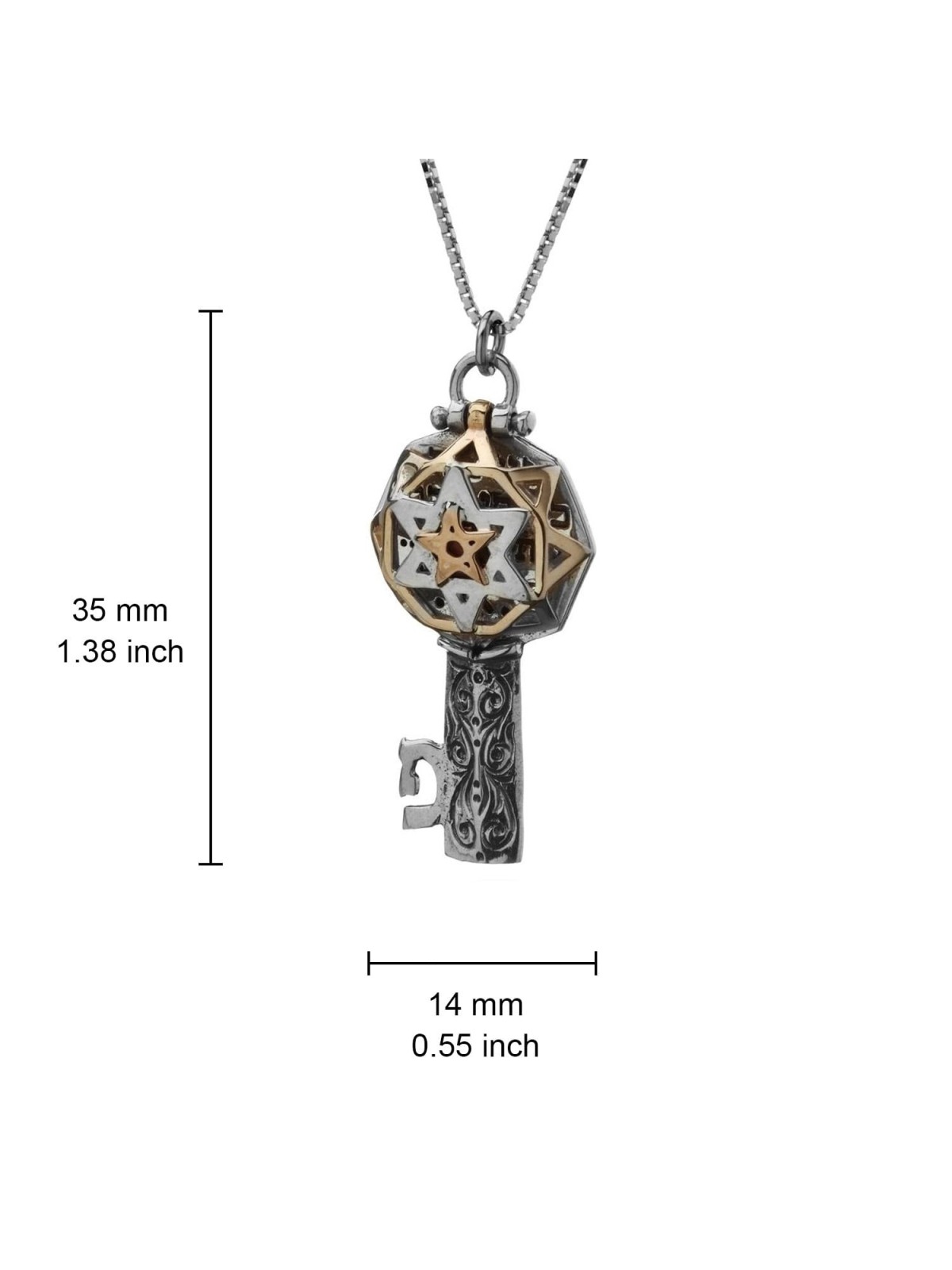5 Metals Tikkun Chava Key Kabbalah Necklace (Eve's Tikkun)