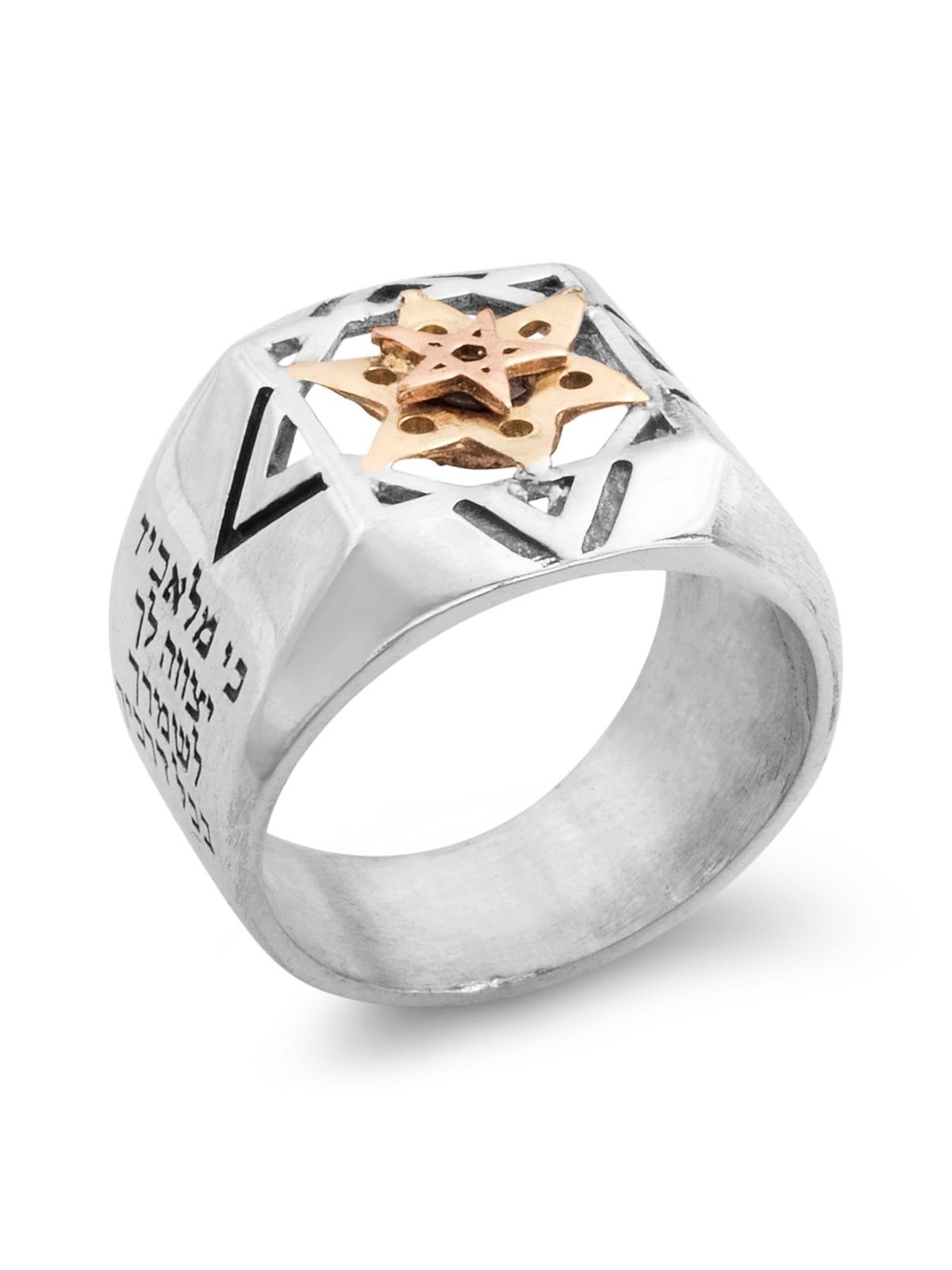 Silver and Gold Five Metals Tikkun Chava Kabbalah Ring - Traveler's Pr