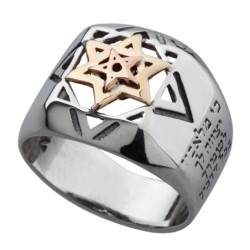 Silver and Gold Five Metals Tikkun Chava Kabbalah Ring - Traveler's Pr