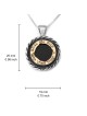 Gold and Silver Protection Necklace with Onyx Stone