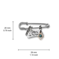Silver Safety Pin for the Baby - Porat Yosef / Evil Eye Protection
