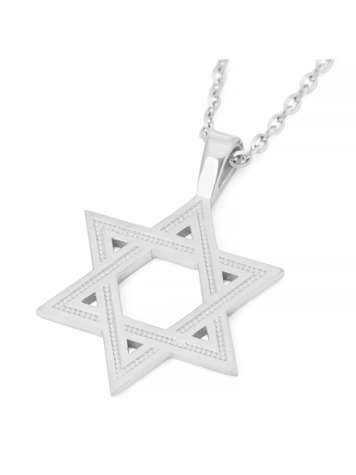Luxurious 14K Gold Engraved Star of David Pendant Necklace
