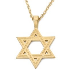 Luxurious 14K Gold Engraved Star of David Pendant Necklace
