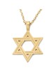 Luxurious 14K Gold Engraved Star of David Pendant Necklace