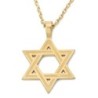Luxurious 14K Gold Engraved Star of David Pendant Necklace