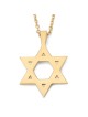 Luxurious 14K Gold Engraved Star of David Pendant Necklace