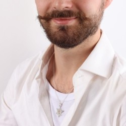 No Other Land: Silver and Gold Star of David Pendant Necklace for Men