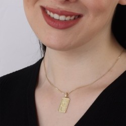 Unisex 14K Gold Hamsa Pendant with Traveler's Prayer
