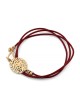 18K Gold Plated Leather Shema Yisrael Wraparound Bracelet - Deuteronom