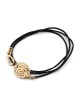 18K Gold Plated Leather Shema Yisrael Wraparound Bracelet - Deuteronom