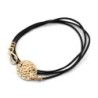 18K Gold Plated Leather Shema Yisrael Wraparound Bracelet - Deuteronom