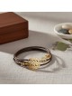 18K Gold Plated Leather Shema Yisrael Wraparound Bracelet - Deuteronom