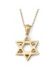 Diamond-Accented Large 14K Gold Double Star of David Pendant Necklace
