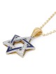 Diamond-Accented Large 14K Gold Double Star of David Pendant Necklace