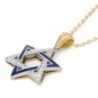 Diamond-Accented Large 14K Gold Double Star of David Pendant Necklace
