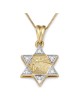 Deluxe 14K Gold and Diamonds Star of David Pendant Necklace with Old J