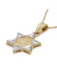 Deluxe 14K Gold and Diamonds Star of David Pendant Necklace with Old J