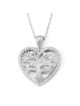 Large 14K Gold Heart-Shaped Tree of Life Pendant Necklace with Diamond