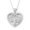 Large 14K Gold Heart-Shaped Tree of Life Pendant Necklace with Diamond