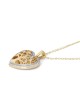 Large 14K Gold Heart-Shaped Tree of Life Pendant Necklace with Diamond