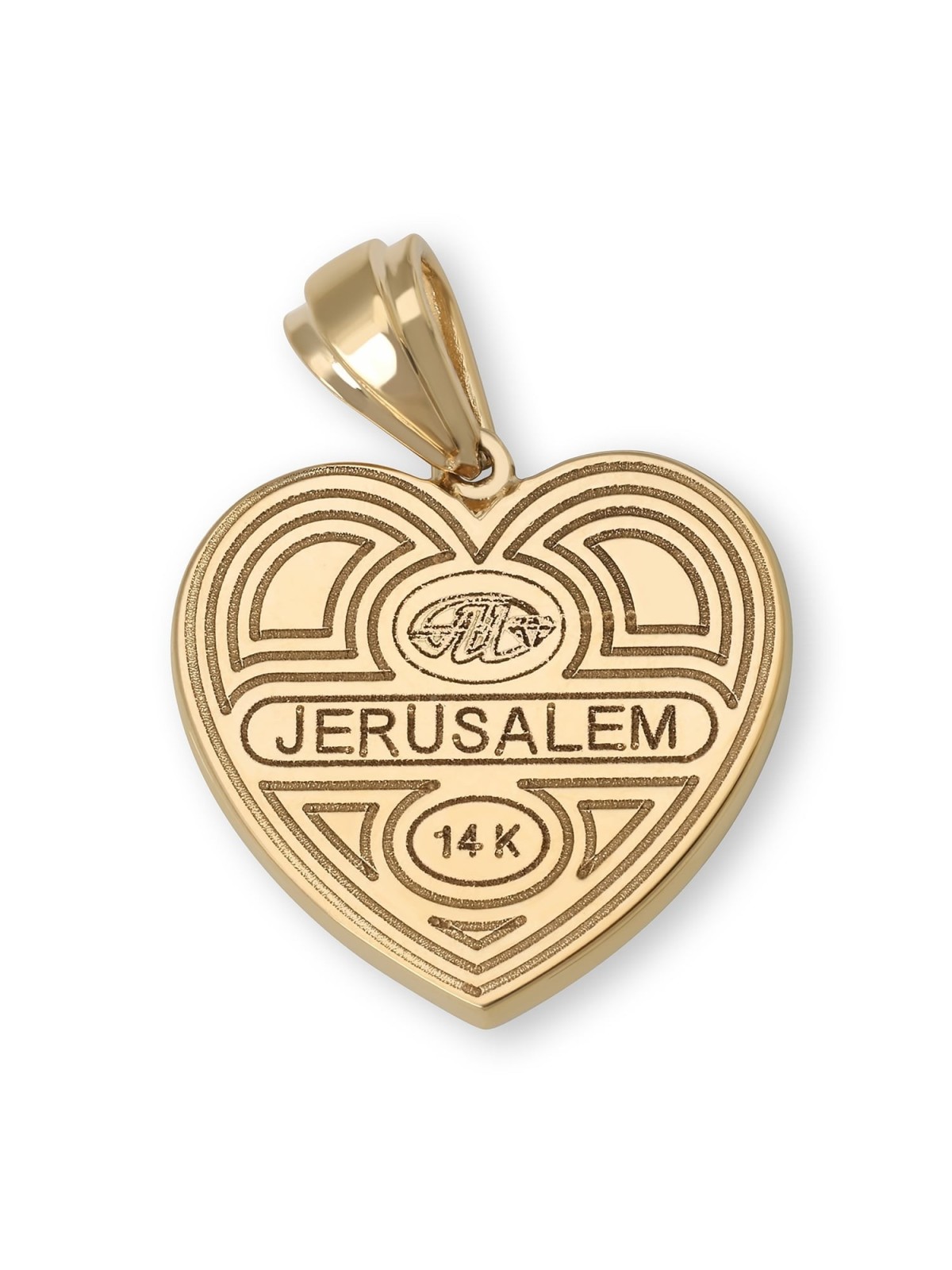 Large 14K Gold Heart-Shaped Tree of Life Pendant Necklace with Diamond