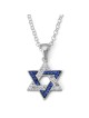 925 Sterling Silver Integrated Star of David Pendant Necklace with Zir