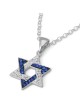 925 Sterling Silver Integrated Star of David Pendant Necklace with Zir