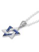925 Sterling Silver Integrated Star of David Pendant Necklace with Zir
