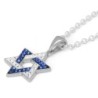 925 Sterling Silver Integrated Star of David Pendant Necklace with Zir