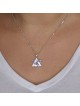 925 Sterling Silver Integrated Star of David Pendant Necklace with Zir